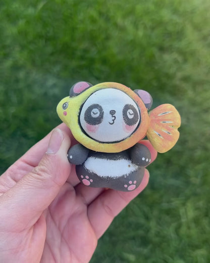 Panda Figurines - Gold Fish