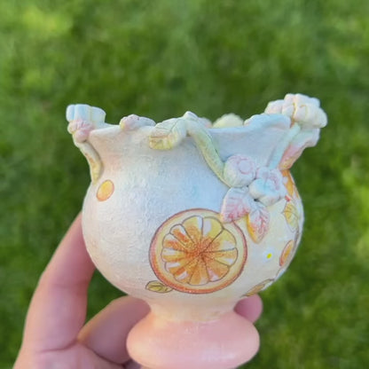 Guinea Pig Orange Fruit Punch With Flowers Planter